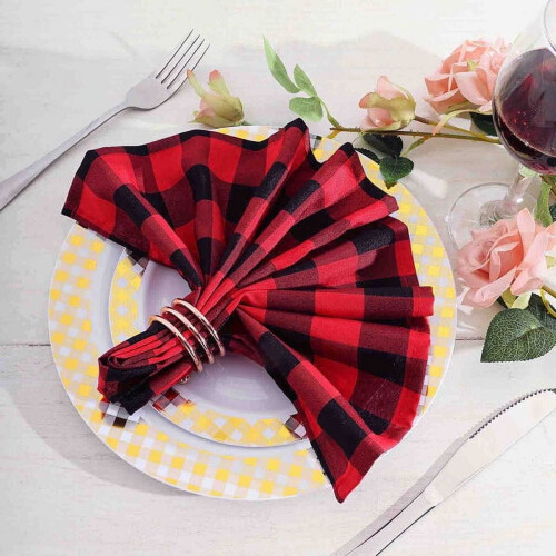BalsaCircle Gingham polyesterilautasliinat 15" x 15" (5 kpl) 1