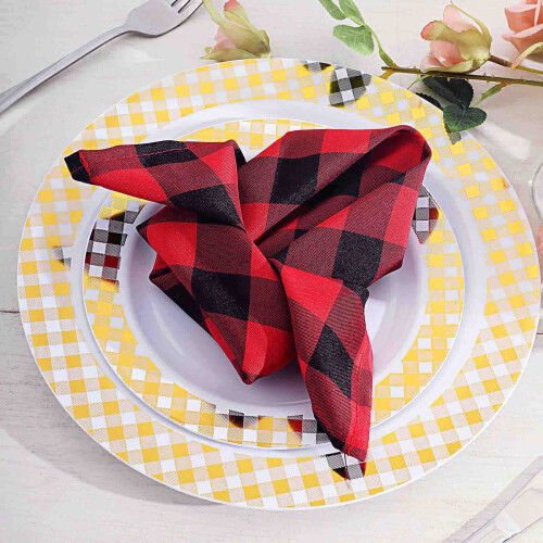 BalsaCircle Gingham polyesterilautasliinat 15" x 15" (5 kpl) 2