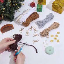 1 Set DIY Macrame Keychain Kit Vintage Boho Macrames Leaf Keychain Making Kit for Beginner Dark Color Macrame