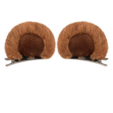 Soft Hairpin Artificial Bear Ear Hair Clip for-Brown hairpin