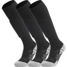 Knee-High Soccer Socks Cushioned Unisex 3-Pair Black S