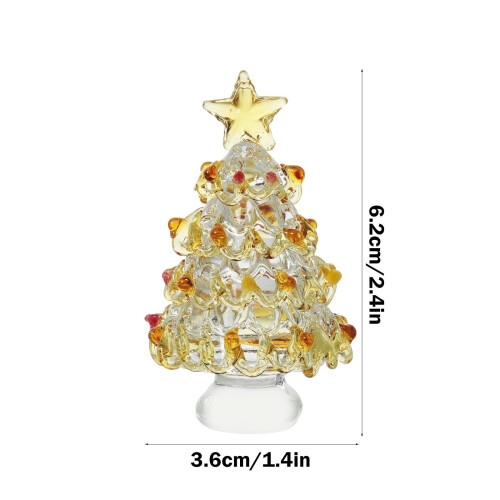 Mini Glass Christmas Tree Ornament, Yellow, 6.6 cm 2
