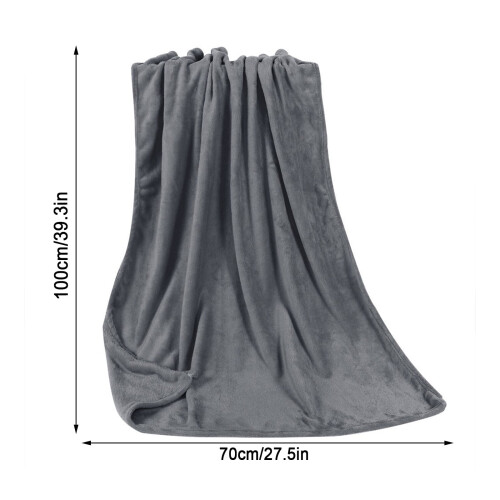 Micro Plush Fleece Blanket 70 x 100 cm Dark Grey 2