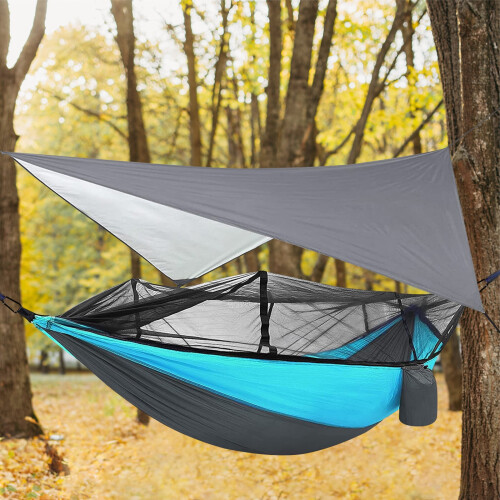 Double Camping Hammock with Bug Net – Lightweight Nylon