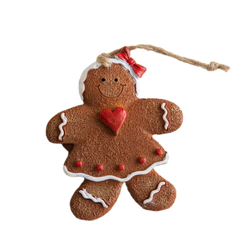 Gingerbread Man Ornament - Brown Resin Christmas Tree 2
