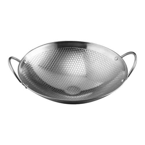 Wok de aço inoxidável com fundo redondo de 18 cm (7 polegadas) 2