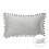 Velvet Pom Pom Throw Pillow 12x20 in Grey 1