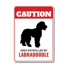 Warnschild aus Aluminium mit Labradoodle-Motiv, 8 x 12 Zoll