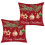 Kerstkussenhoezen rood 18x18 inch set van 2 2