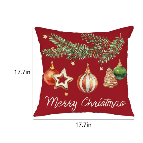 Kerstkussenhoezen rood 18x18 inch set van 2 2