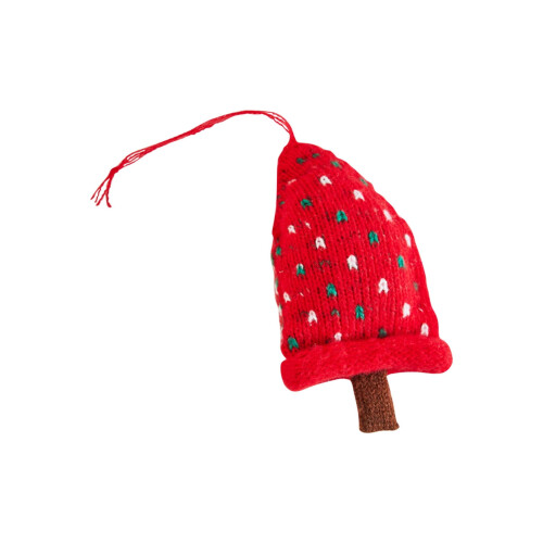 Gebreide kerstboomversiering - wollen hanger