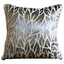 Funda de almohada Paloma Green Burnout de terciopelo, 45 x 45 cm.