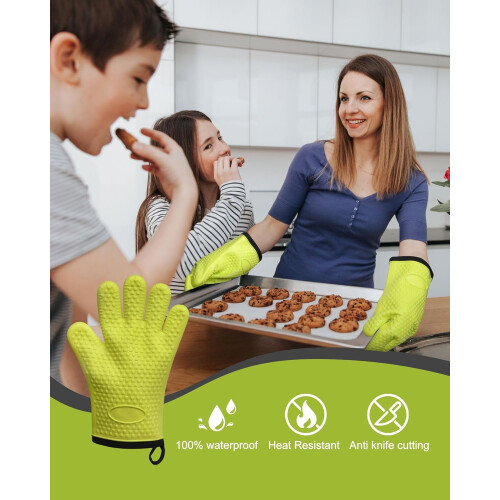 Silikon-Ofenhandschuhe, 2er-Pack, hitzebeständig bis 260 C 2