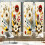 Floral 4-Panel Curtains, 28"W x 84"L, Dark Tan Orange Ruby 1