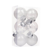 Onbreekbare kerstboomballen 60 mm, 6 stuks