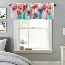 Abstracte bloemenprint gordijnroedevalletje met tunnelzoom, 42x18 inch