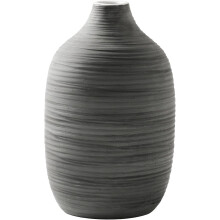 Contemporary vase black gray 9 inch boho style