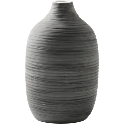 Contemporary vase black gray 9 inch boho style
