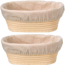 Rattan brødhævekurv oval 25x8,5 cm