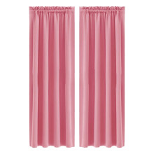 Blackout Curtains Set of 2, 84 Inch, Pink Silk