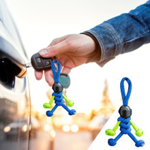 Motorcycle Minifigure Keychain with Chain and Umbrella Rope
