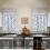 Blue Floral Kitchen Curtain Valance Set 3 pcs 5
