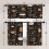 Küchenvorhang-Set, 3-teilig, orange, grau, beige 5