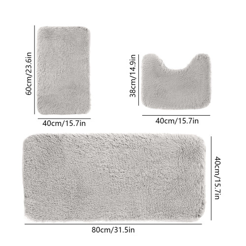 PRETXORVE Badmattenset 3-delig Antislip Absorberend 2