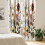 Floral 4-Panel Curtains, 28"W x 84"L, Dark Tan Orange Ruby 3