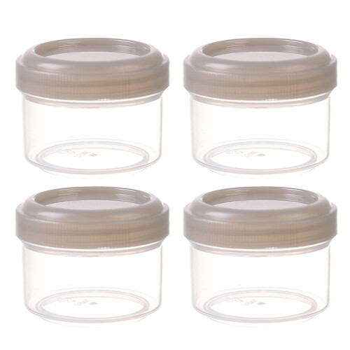 35ml Mini Clear Plastic Jars with Leakproof Lids (4 Pack) 1