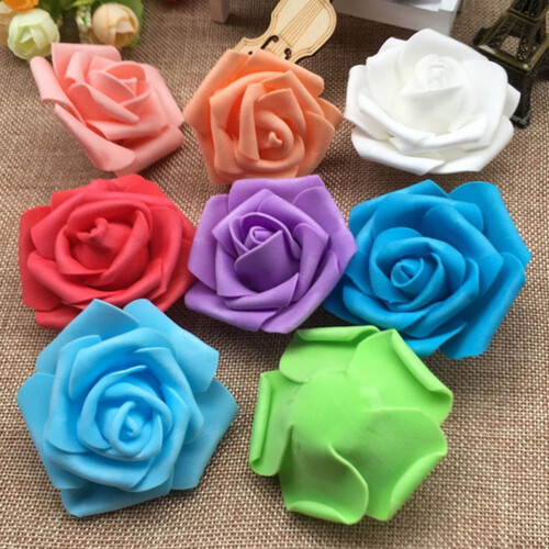 Teste di rose artificiali in schiuma PE, 7-8 cm, 25/50/100 pezzi 1