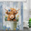 Κουρτίνα μπάνιου Highland Cow Farmhouse Μπλε φλοράλ 80x100 εκ. 2