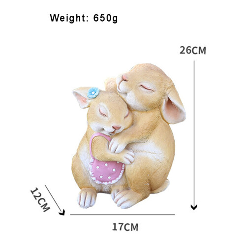 Resin Rabbit Ornament – Pink or Dark Blue 1