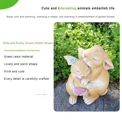 Resin Rabbit Ornament – Pink or Dark Blue 2