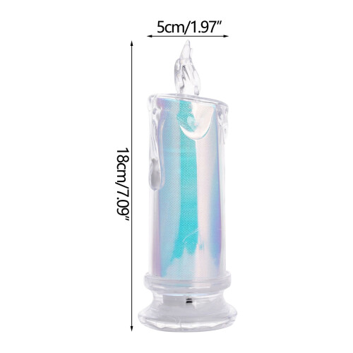 Electronic Candle Glow White Plastic Acrylic Tears Design 2