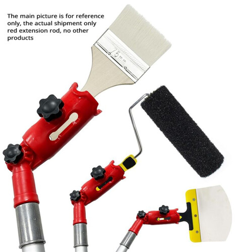2X Multi-Angle Paint Brush Extender Red, Paint Edger Tool for High Ceilings, Extension Pole Attachment Holder 1