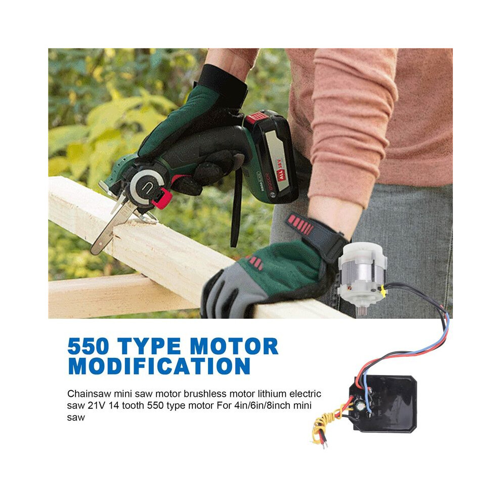 3X Chainsaw Saw Motor Brushless Motor Lithium Electric Saw 21V 14 Tooth 550 Type Motor For 4In/6In/8Inch Saw 6033646972657