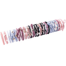 Elastici per capelli boho, fasce per capelli con perle per donne, elastici per capelli coreani carini con fiocco, braccialetti a doppio uso e