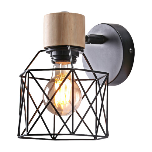 Industrial Wall Sconce Light-Type A black Without light bulb