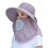 Breathable Sun Protection Hat Polyester Mask Neck Flap-Gray 1