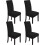 POWKOL Dining Chair Covers Black Stretch Slipcovers 4 Pack 1