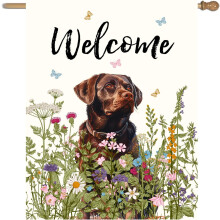 Chocolate Lab Garden Flag 28x40in Double-Sided
