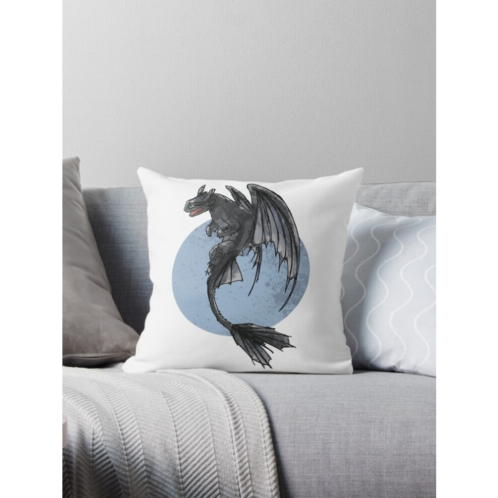 AIVO Toothless Night Fury Pillow Cover, Faux Linen, 2-Side-image-OPC-PTJ5QHY-NEW