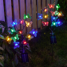 Solcelledrevet Dragonfly Twig-lampe, 12-LED jordplugglampe