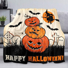 Halloween-kurpitsakoristepeitto, pehmeä, pörröinen, 75x102 cm