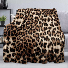 Brown Leopard Print Flannel Throw Blanket