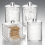 Conjunto de 4 Potes de Boticário Transparentes com Tampas de Madeira – 200ml e 1