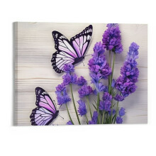 Canvastavla med lila blommor 50x43 cm