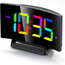 Digital Alarm Clock Bedroom Blue LED 5 Brightness Levels