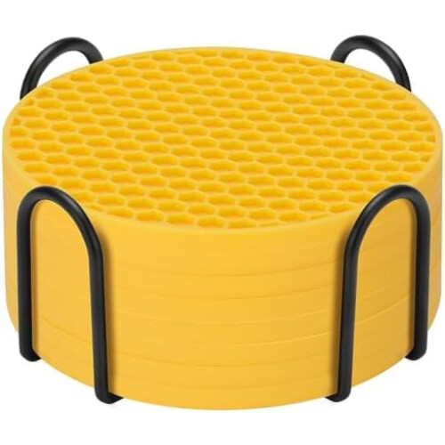 Silikoniset lasinaluset, 6 kpl, metalliteline